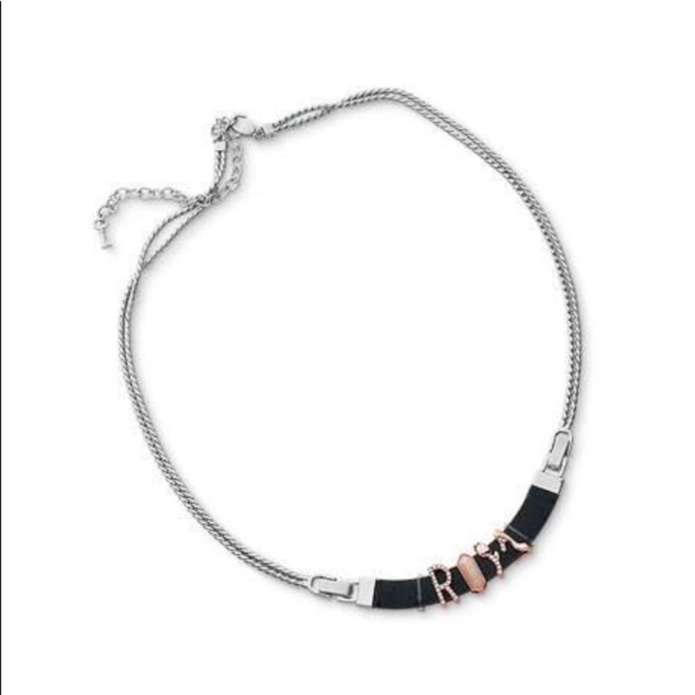 KeepCollective Silver Chain Black Leather Necklace